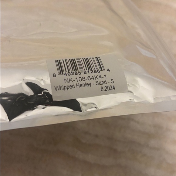 NWT Negative Underwear Whipped Henley Top • Sand • Size S - Picture 7 of 7